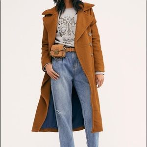 FREE PEOPLE Double Breasted Brixton Overcoat